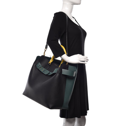 Burberry Soft Grain Calfskin Large Belt Bag Black Sea Green 2 of 10