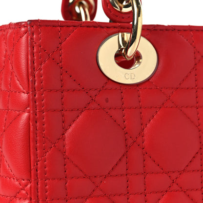 Christian Dior Lambskin Cannage Medium Lady Dior Red 14 of 14