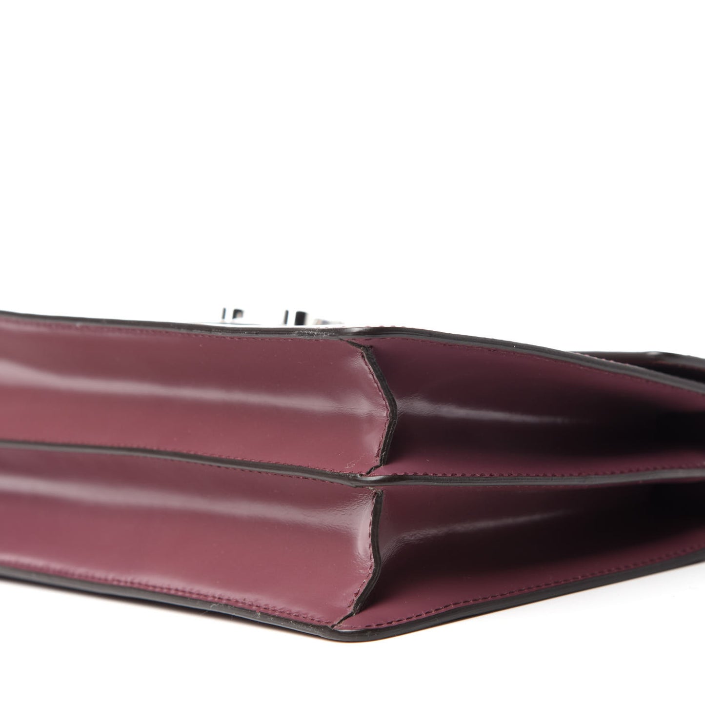 Regent Calfskin Small Lady Lock Briefcase Clutch Red Orchid