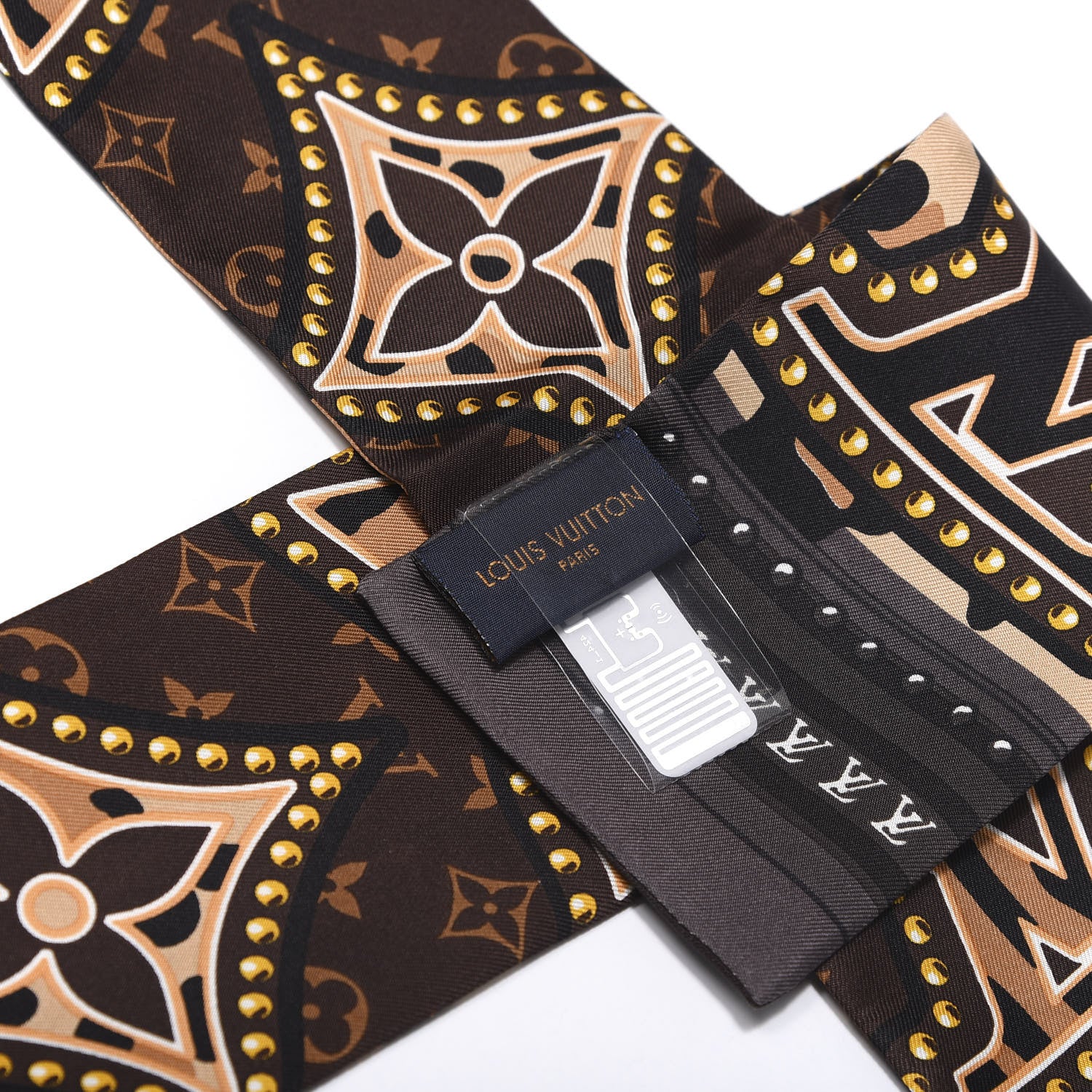 Louis Vuitton Silk Monogram LV World Bandeau Brown 3 of 3
