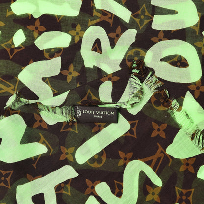 Louis Vuitton Cotton Graffiti Pareo Green 4 of 4