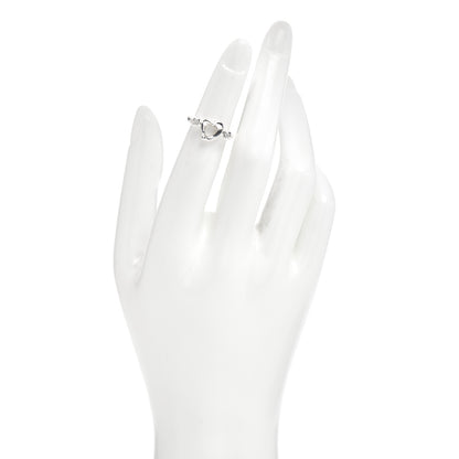 Tiffany Sterling Silver Diamond Elsa Peretti Open Heart Ring 49 5 2 of 5