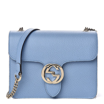 Gucci Dollar Calfskin Small Interlocking G Shoulder Bag Mineral Blue 1 of 10
