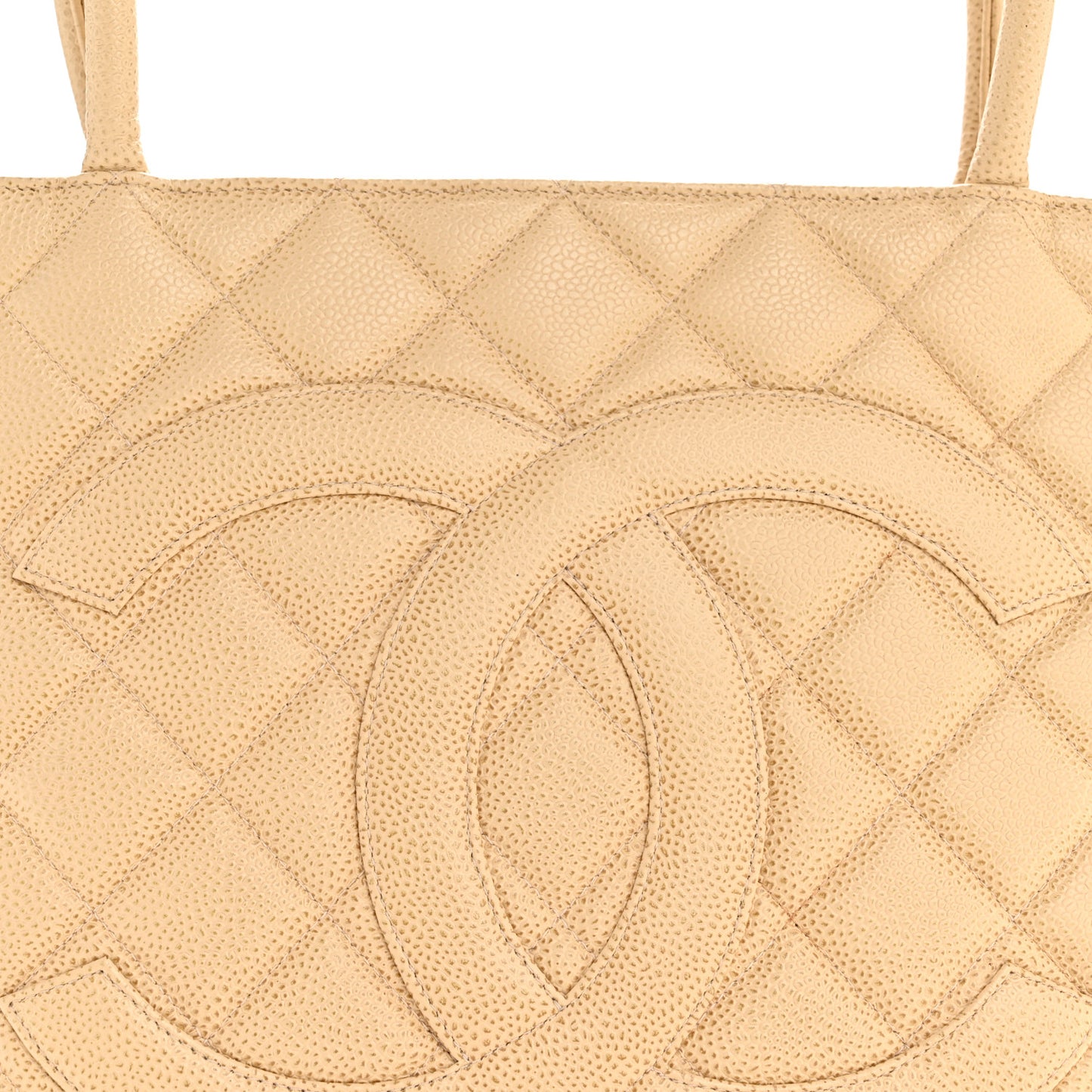 Caviar Quilted Medallion Tote Beige