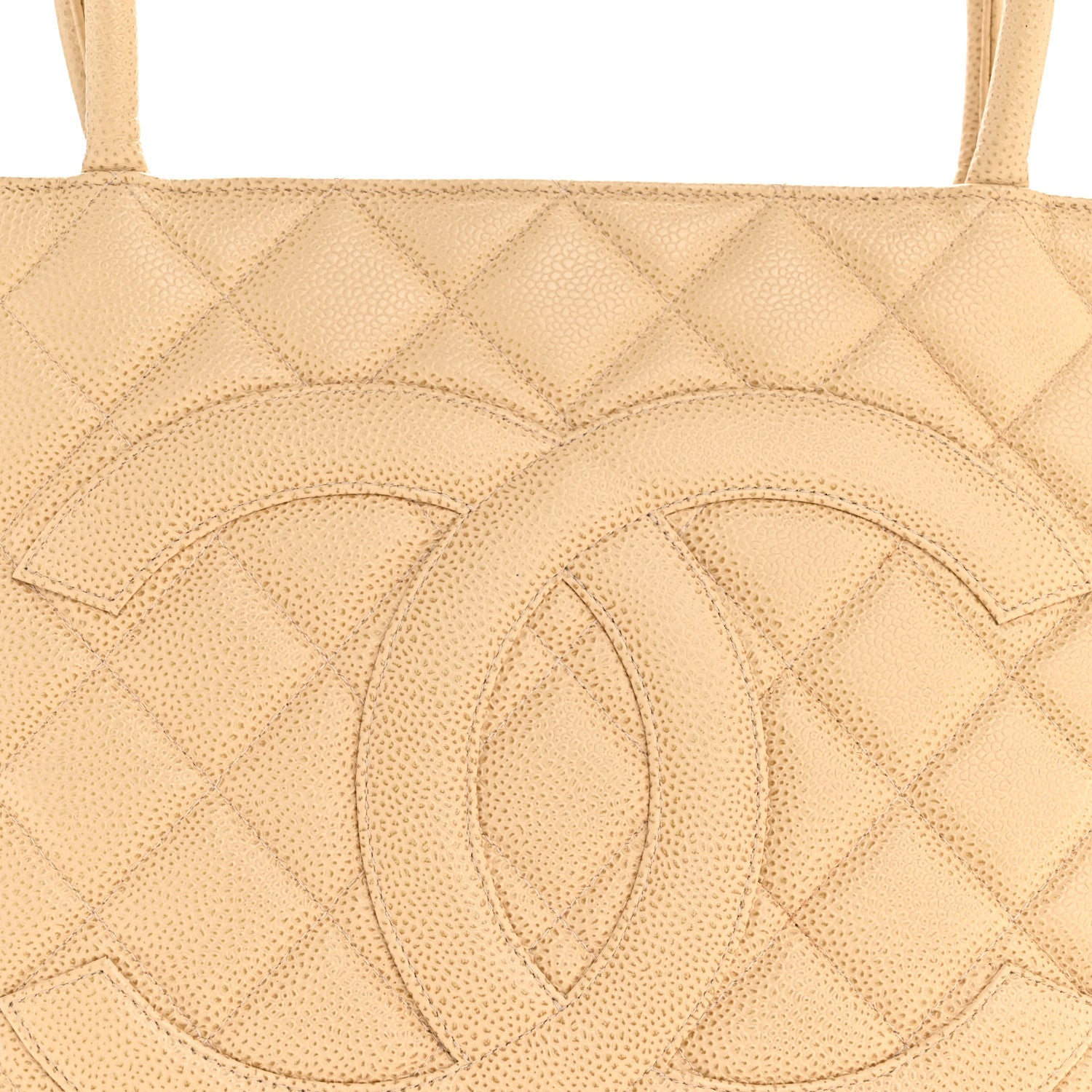 Chanel Caviar Quilted Medallion Tote Beige 8 of 14