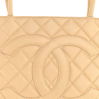 Chanel Caviar Quilted Medallion Tote Beige 8 of 14