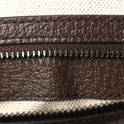 Gucci GG Supreme Monogram Textured Dollar Calfskin Web Ophidia Wristlet Shoulder Bag Beige Ebony New Acero 7 of 9