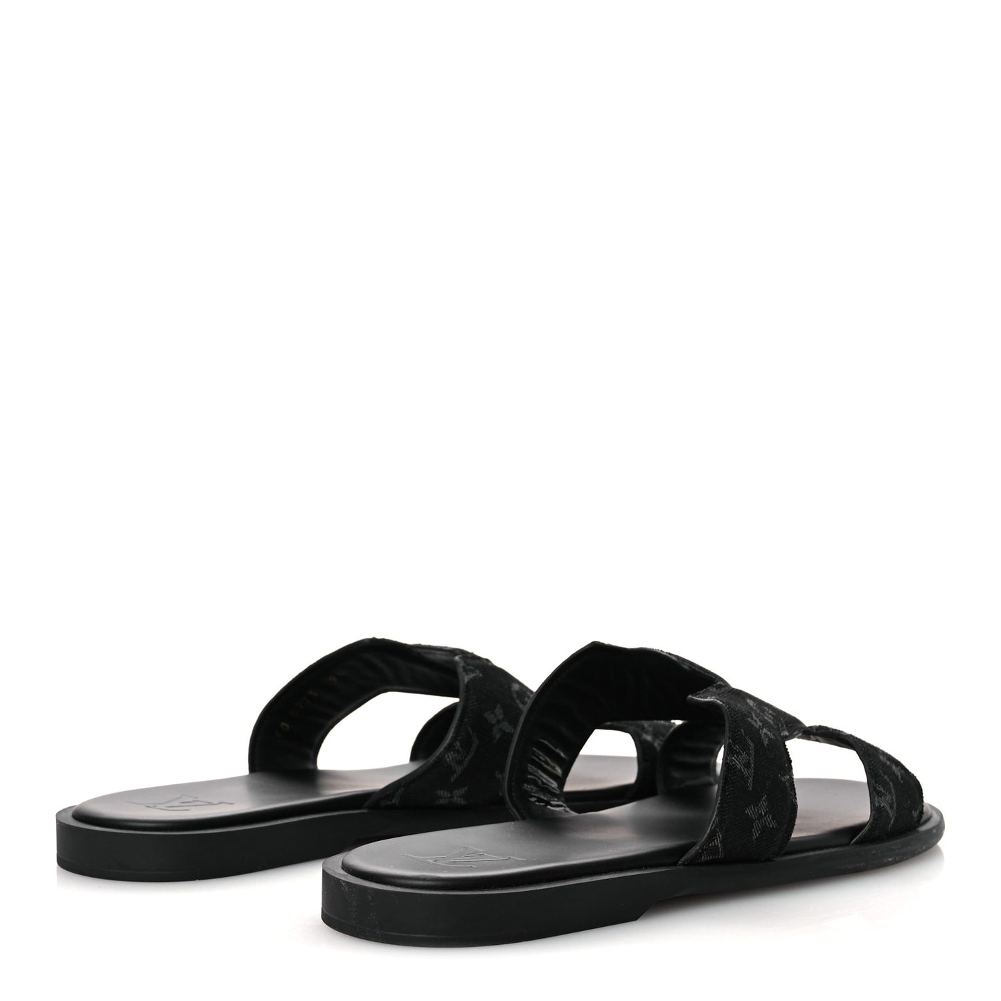 Monogram Denim Mens LV Oasis Mules 9.5 Black
