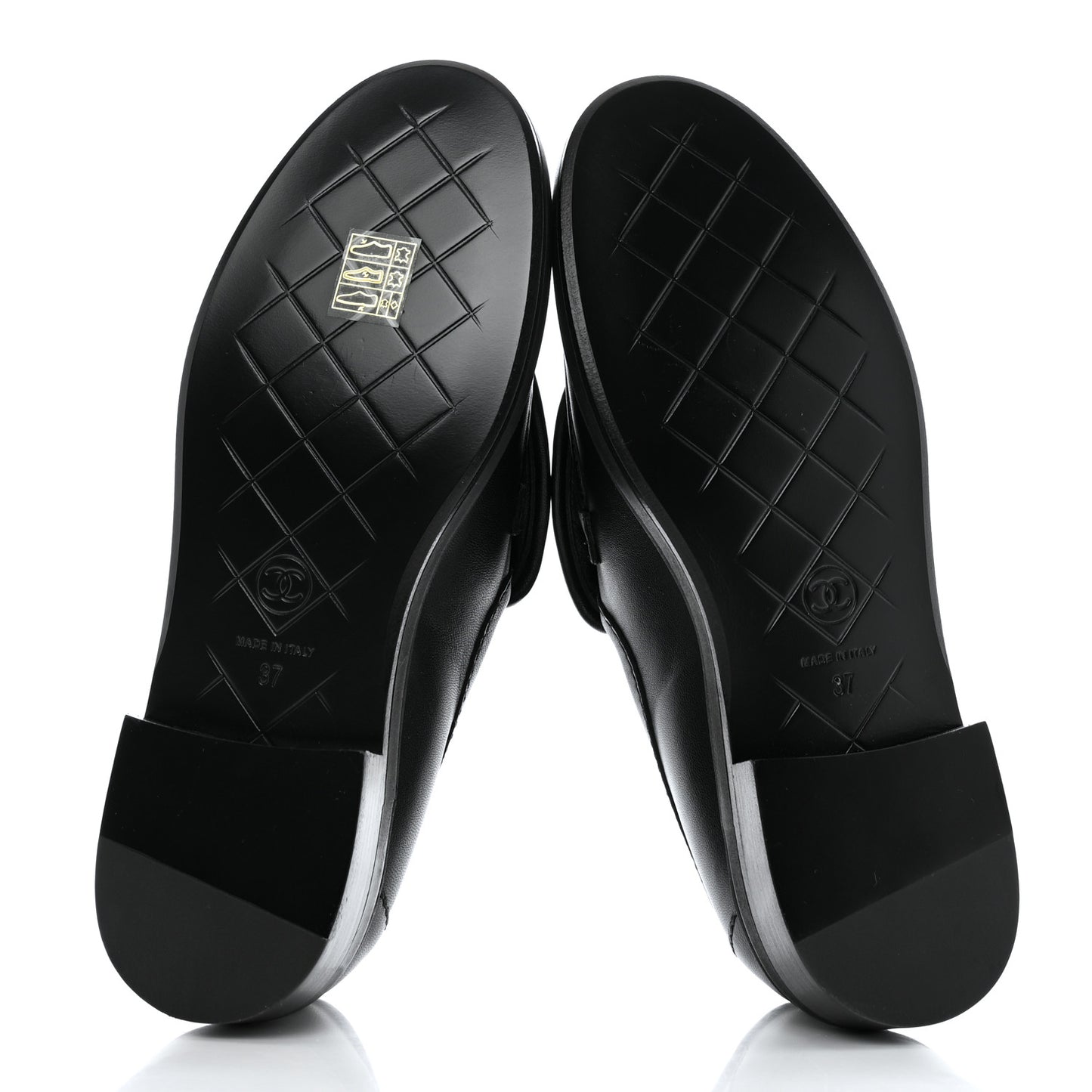 Lambskin Quilted CC Turnlock Loafers 37 Black