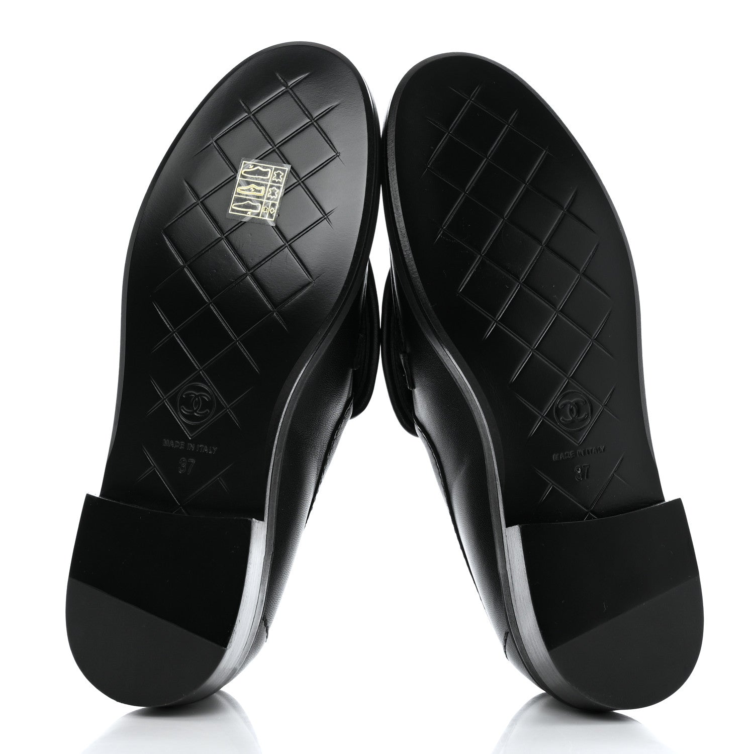 Chanel Lambskin Quilted CC Turnlock Loafers 37 Black 5 of 9