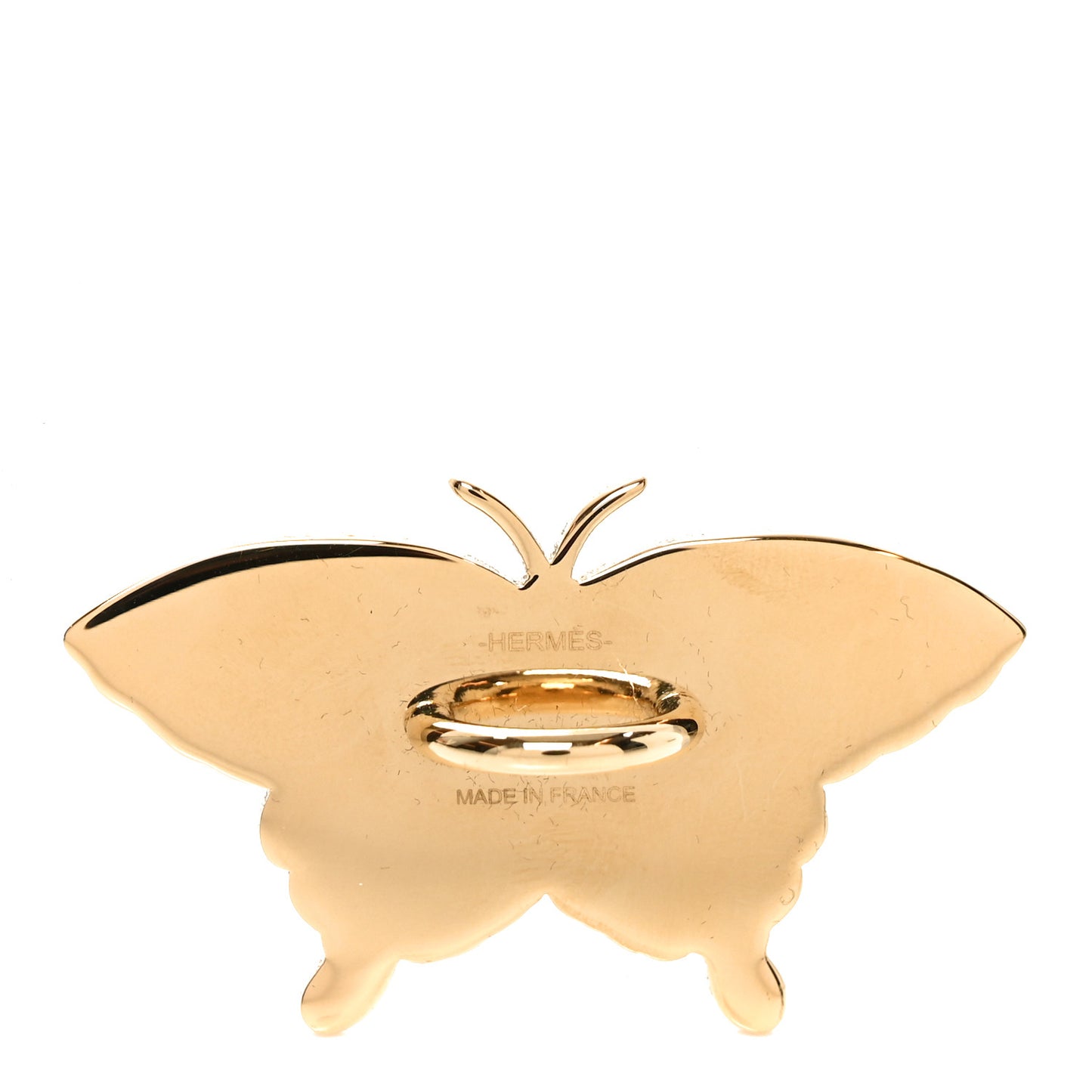 Permabrass Lacquered Papillon Twilly Scarf Ring Marine