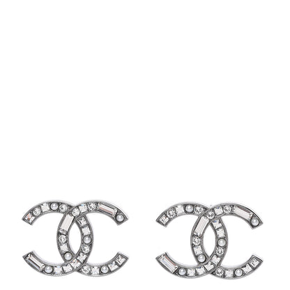 Chanel Baguette Crystal Pearl CC Bright Young Things Earrings Ruthenium 1 of 5