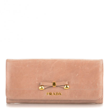Prada Vitello Shine Continental Flap Wallet Cipria 1 of 8