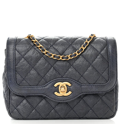 Chanel Crumpled Grained Calfskin Quilted Mini Two Tone Flap Blue 6 of 9