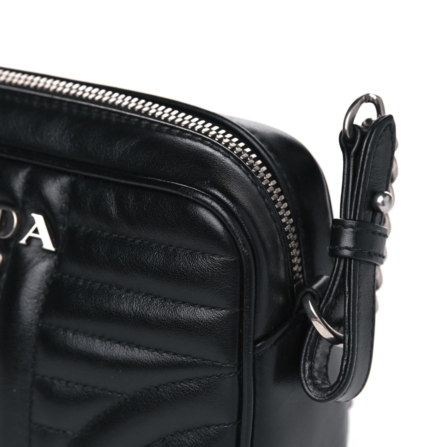 Soft Calfskin Diagramme Crossbody Bag Black