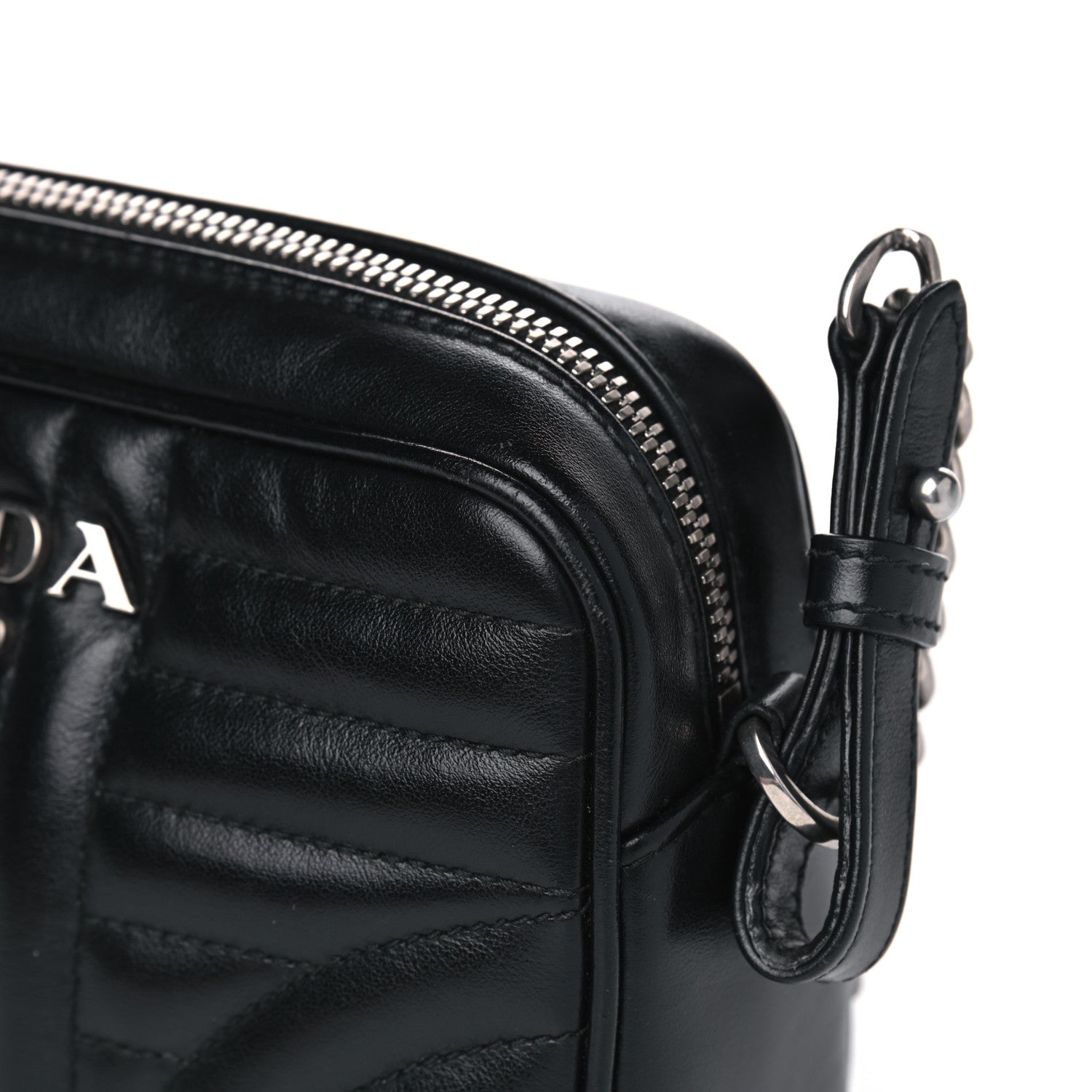 Prada Soft Calfskin Diagramme Crossbody Bag Black 9 of 9