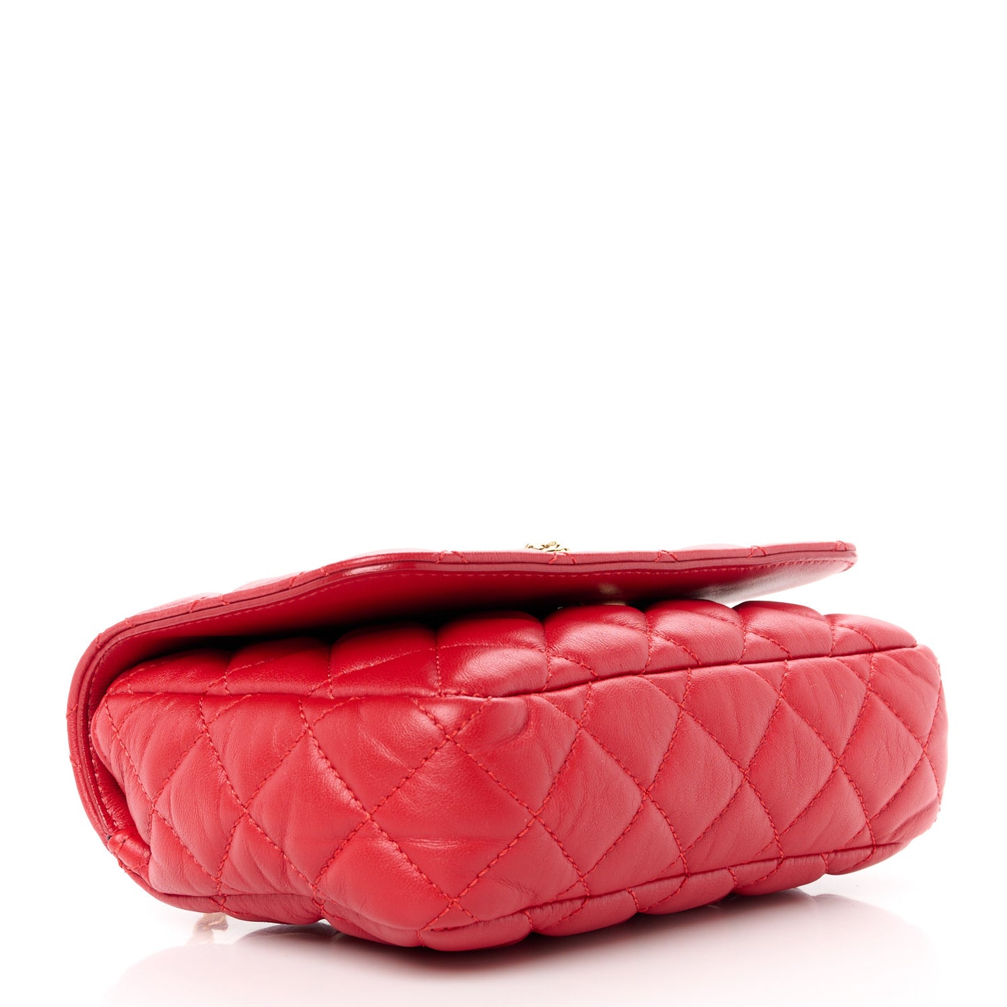 Nappa Quilted Small Medusa Chain Crossbody Red