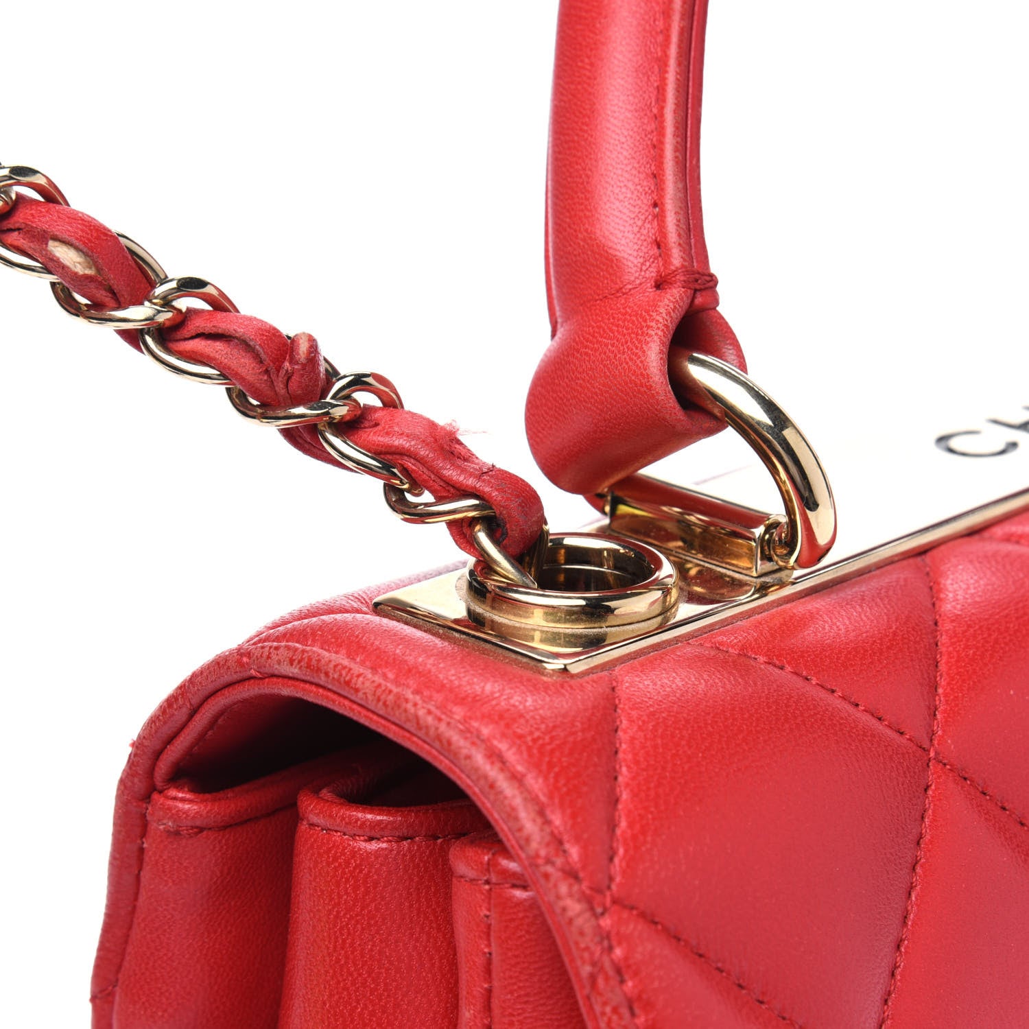 Chanel Lambskin Quilted Small Trendy CC Flap Dual Handle Bag Red 4 of 4