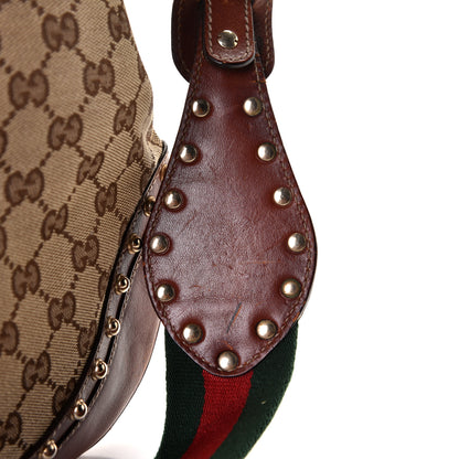 Gucci Monogram Web Studded Pelham Shoulder Bag Brown 10 of 10