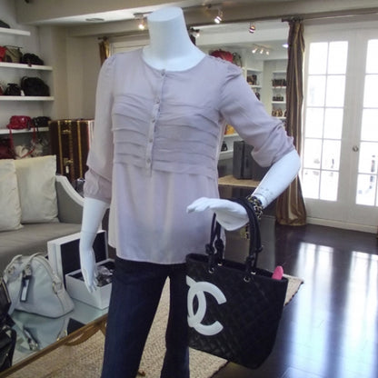 Chanel Calfskin Quilted Medium Cambon Tote Black White 2 of 12
