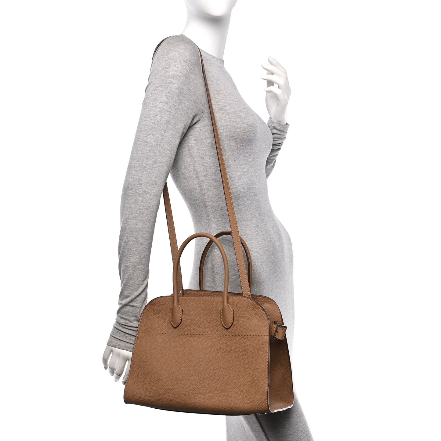 Matte Grained Calfskin Soft Margaux 12 Sandpit