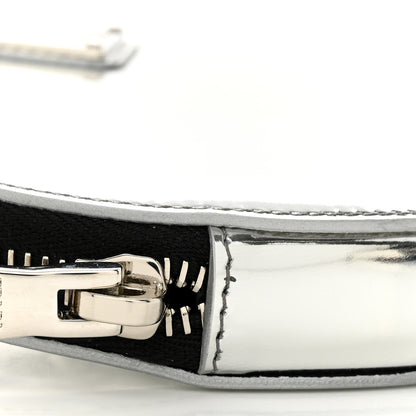 Prada Spazzolato Round Chain Coin Crossbody Pouch Argento 9 of 11