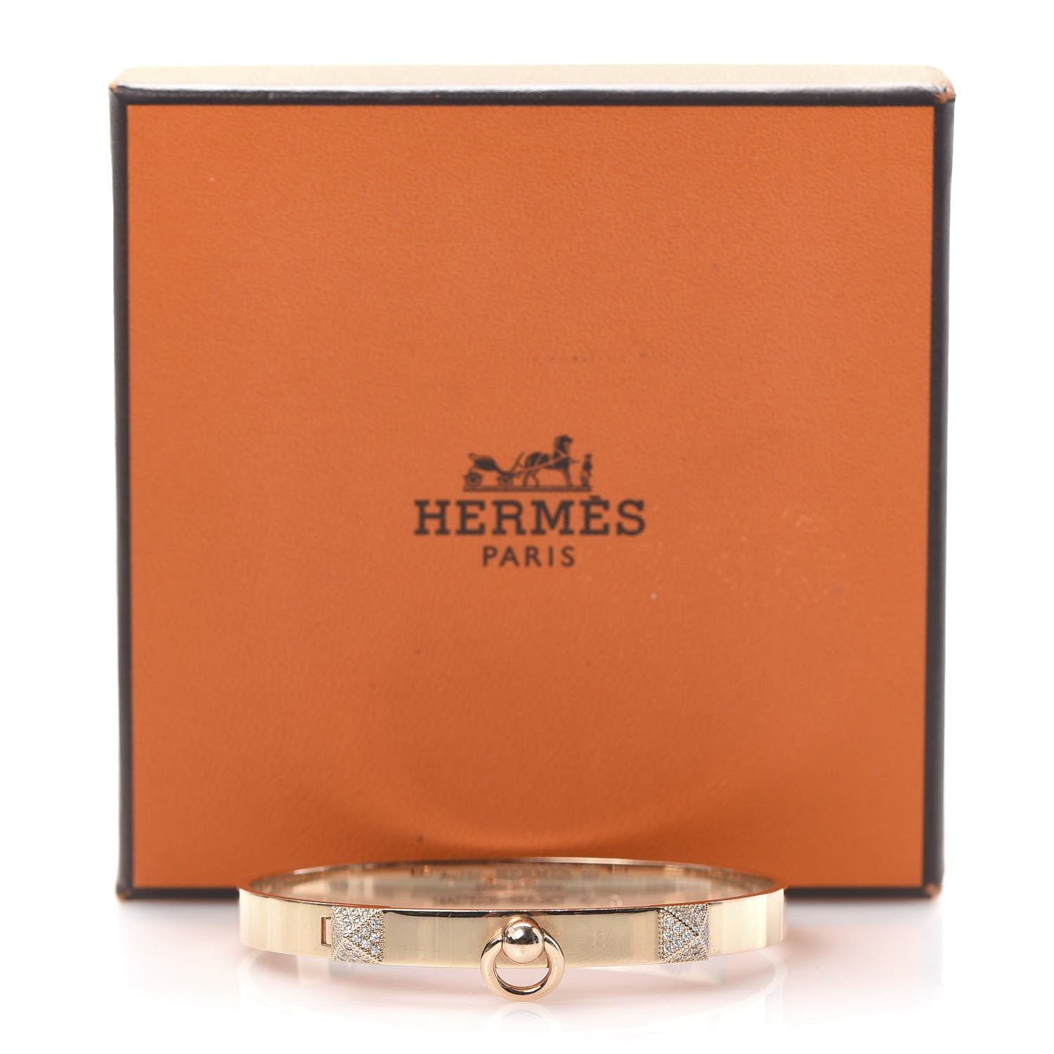 Hermes 18K Rose Gold Diamond PM Collier De Chien Bracelet SH 6 of 6