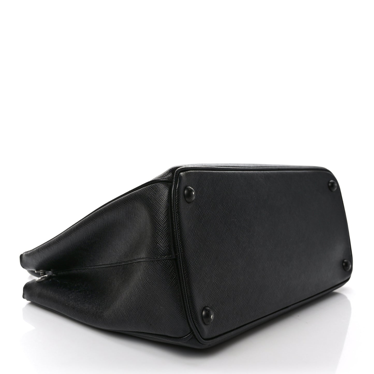 Saffiano Lux Monochrome Large Galleria Double Zip Tote Black