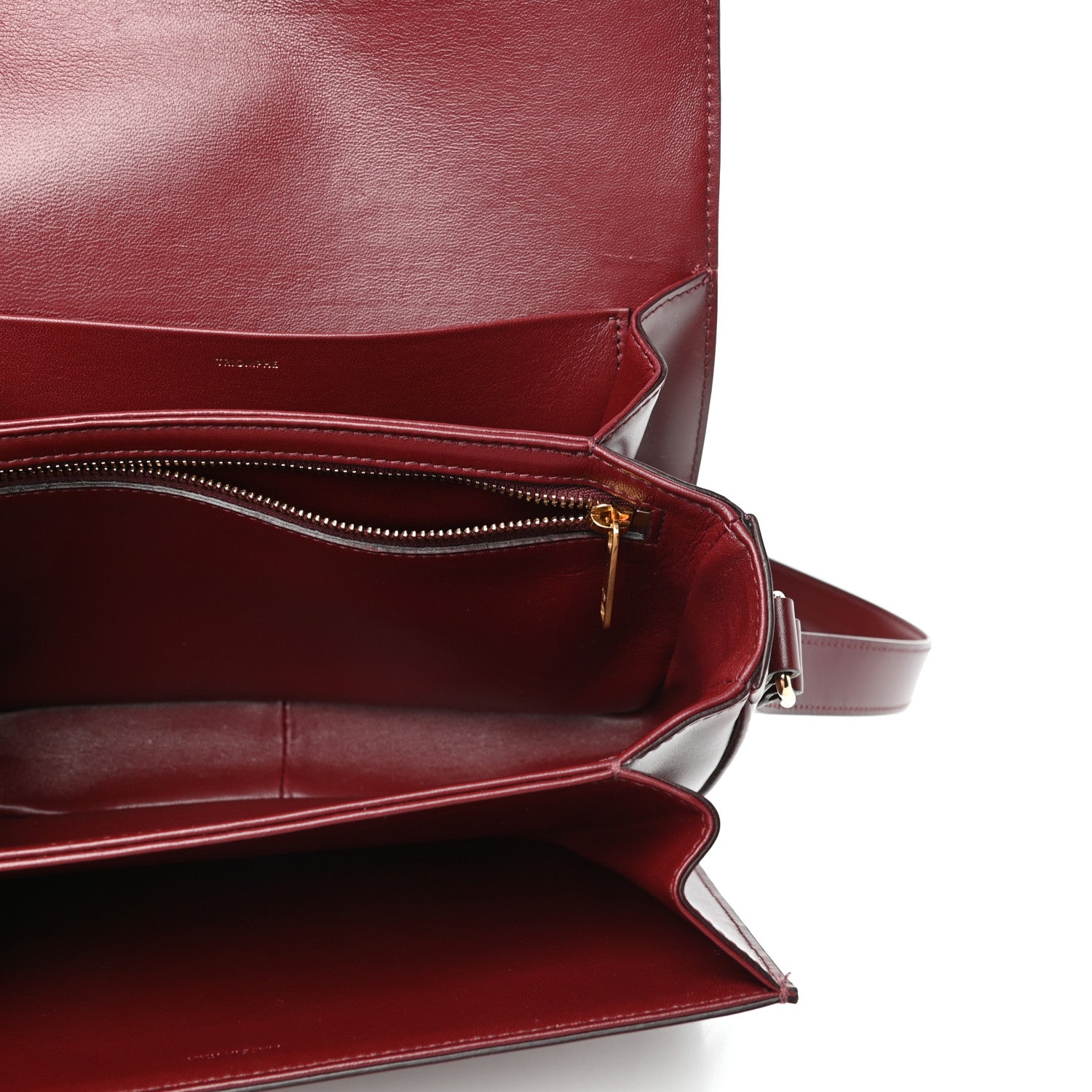 Celine Shiny Calfskin Medium Triomphe Light Burgundy 5 of 10