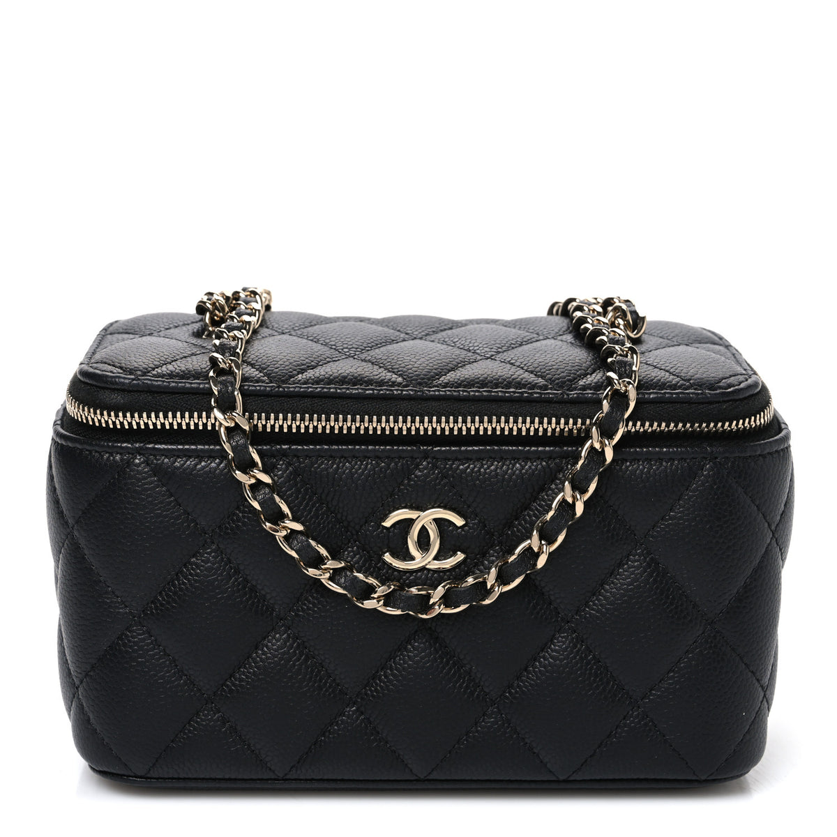 Chanel Caviar Quilted Small Tiny CC Vanity Case With Chain  Black 1 of 11