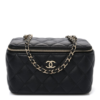 Chanel Caviar Quilted Small Tiny CC Vanity Case With Chain  Black 1 of 11