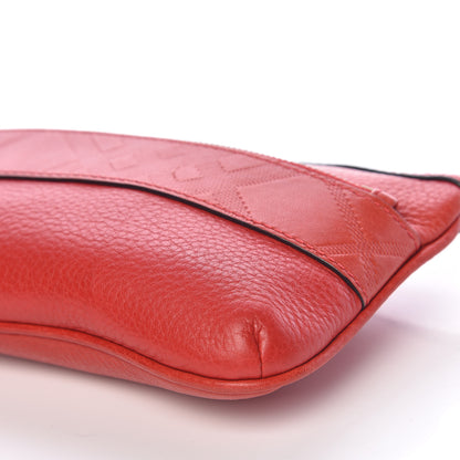 Burberry Grainy Calfskin Check Embossed Wristlet Military Red 12 of 16