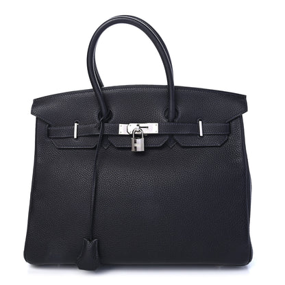 Hermes Taurillon Clemence Birkin 35 Bleu Indigo 1 of 10