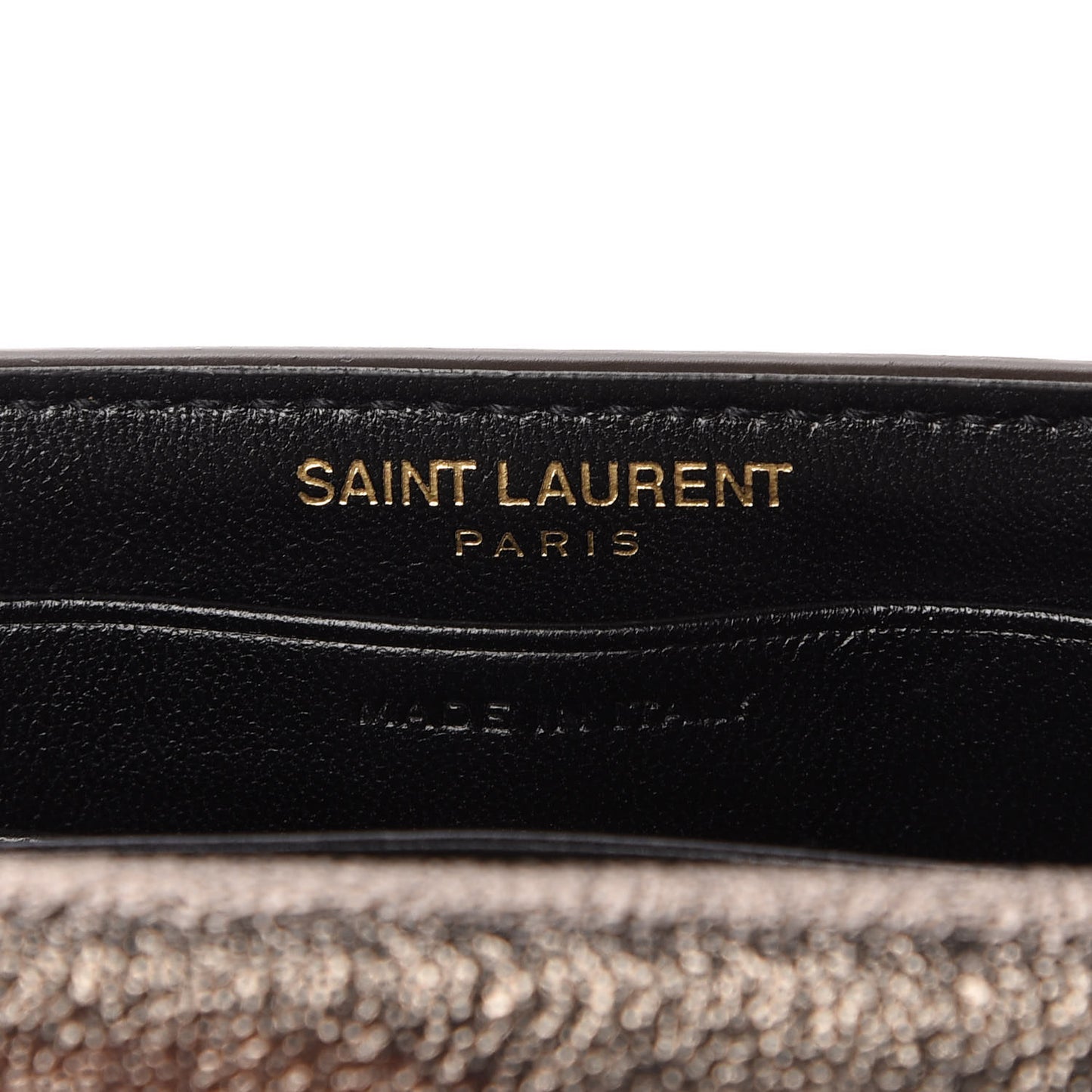 Grained Metallic Calfskin Small Monogram Envelope Wallet Bronze