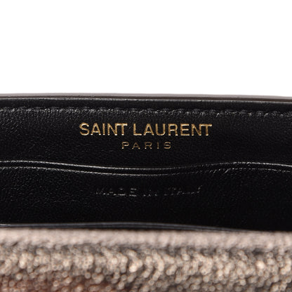 Saint Laurent Grained Metallic Calfskin Small Monogram Envelope Wallet Bronze 6 of 7