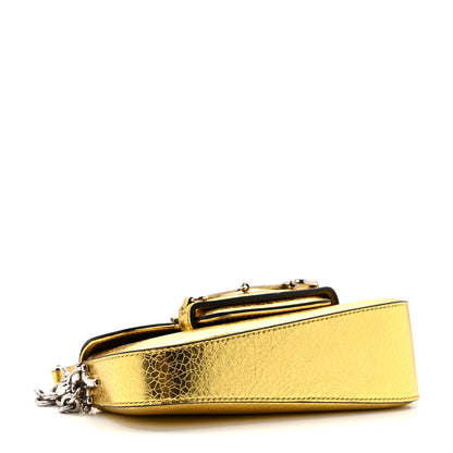 Gucci Metallic Demetra Mini Horsebit 1955 Asymmetric Shoulder Bag Gold 4 of 10