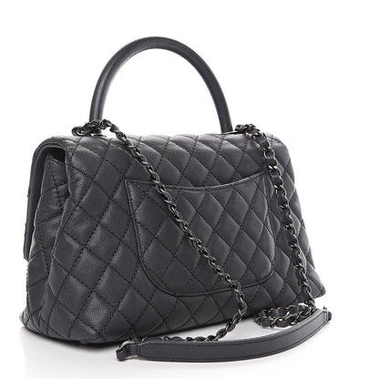 Chanel Caviar Quilted Small Coco Handle Flap Gray 2 of 11