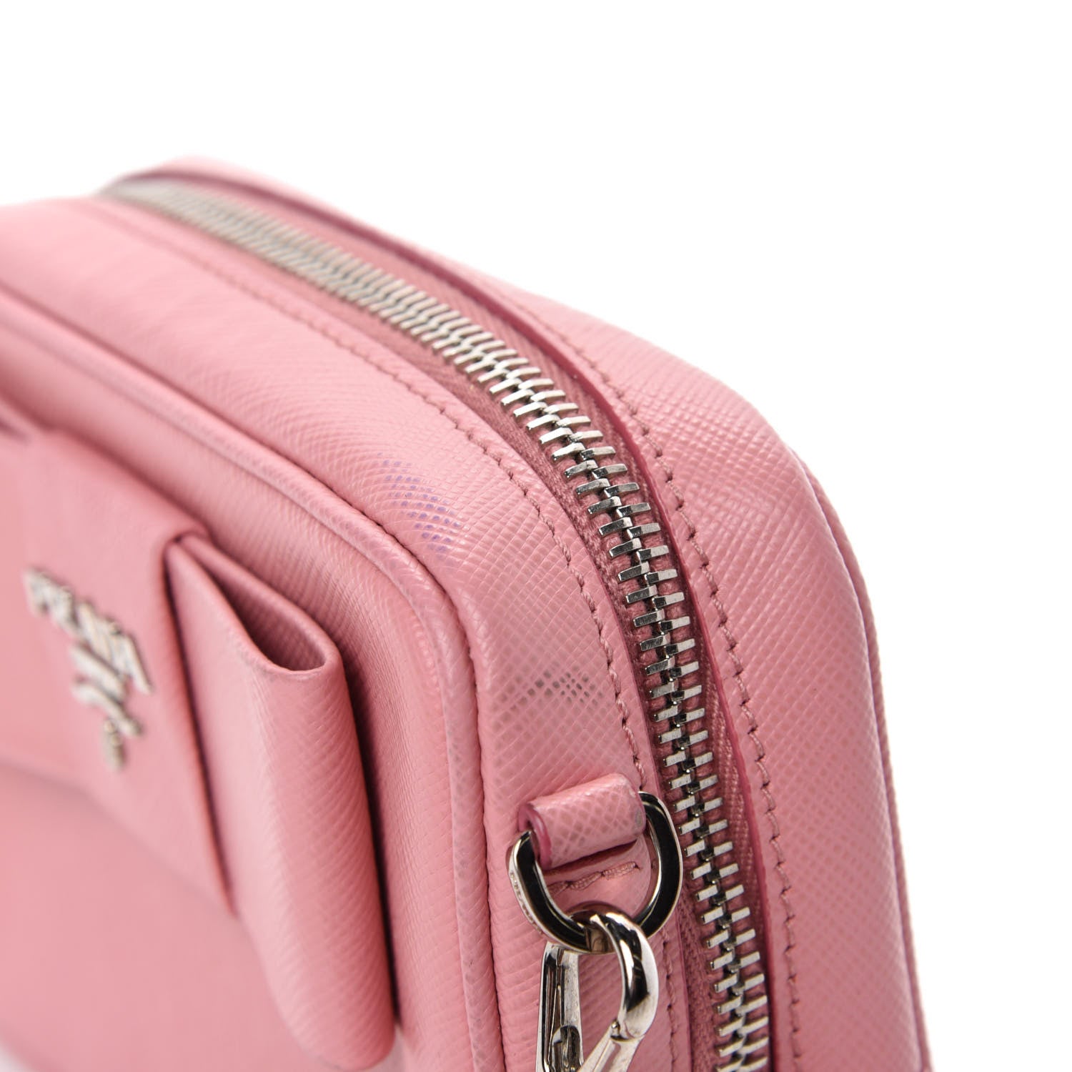 Prada Saffiano Fiocco Bow Camera Crossbody Bag Petalo 8 of 12