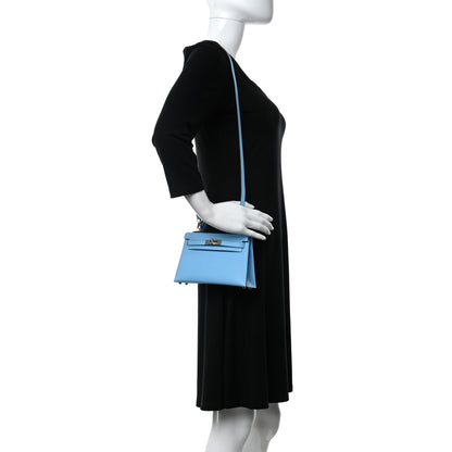 Hermes Epsom Mini Kelly Sellier 20 Celeste 2 of 13
