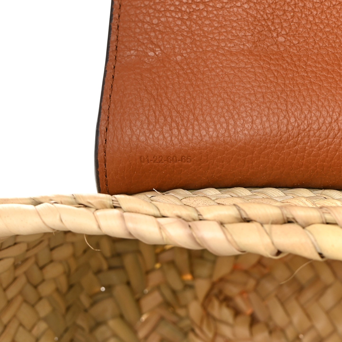 Raffia Calfskin Marcie Basket Tan