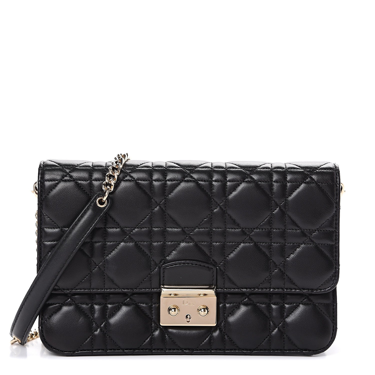 Christian Dior Lambskin Cannage Miss Dior Promenade Pouch Black 1 of 16