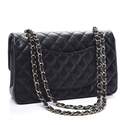 Chanel Caviar Quilted Medium Double Flap Navy 2 of 10