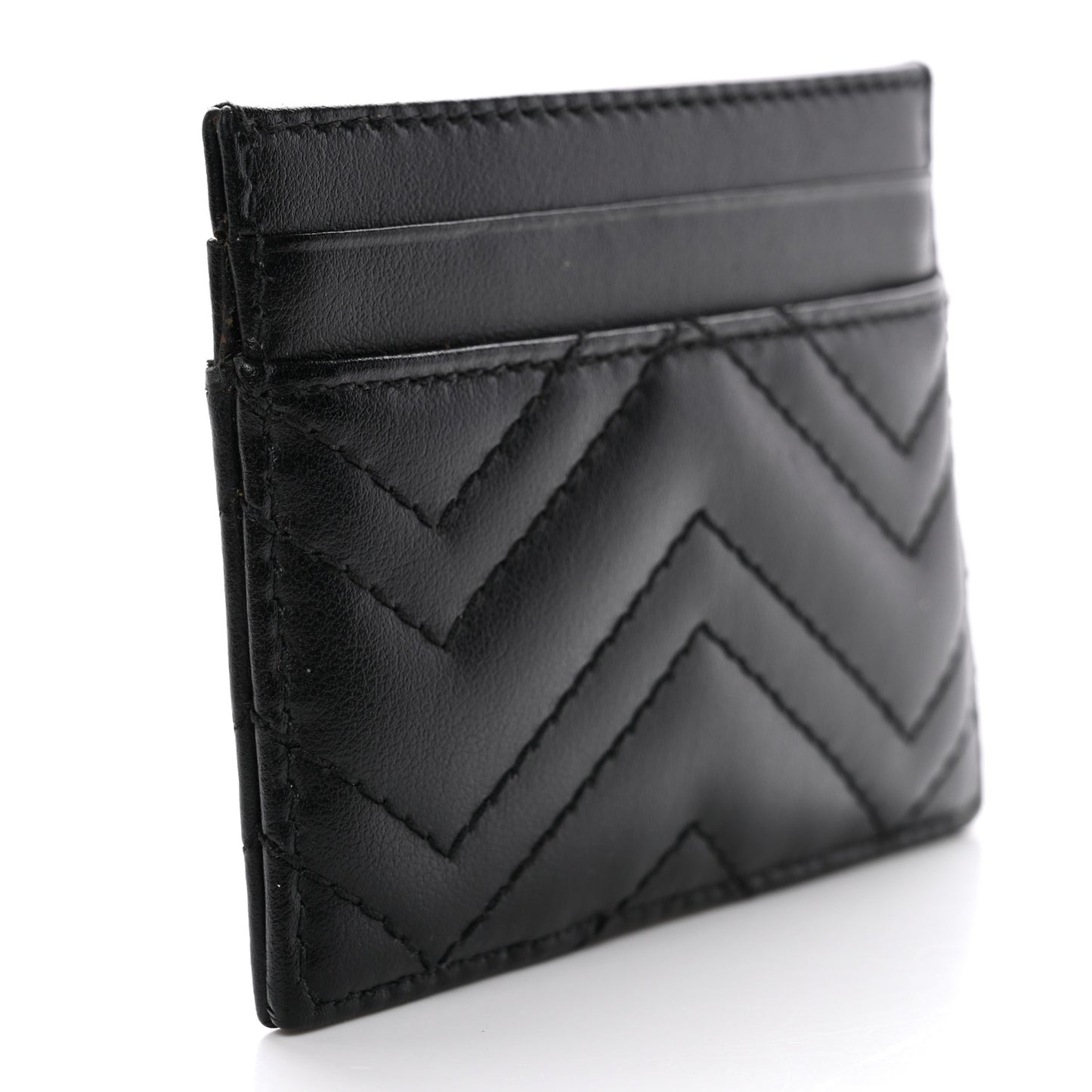Calfskin Matelasse GG Marmont Card Holder Black
