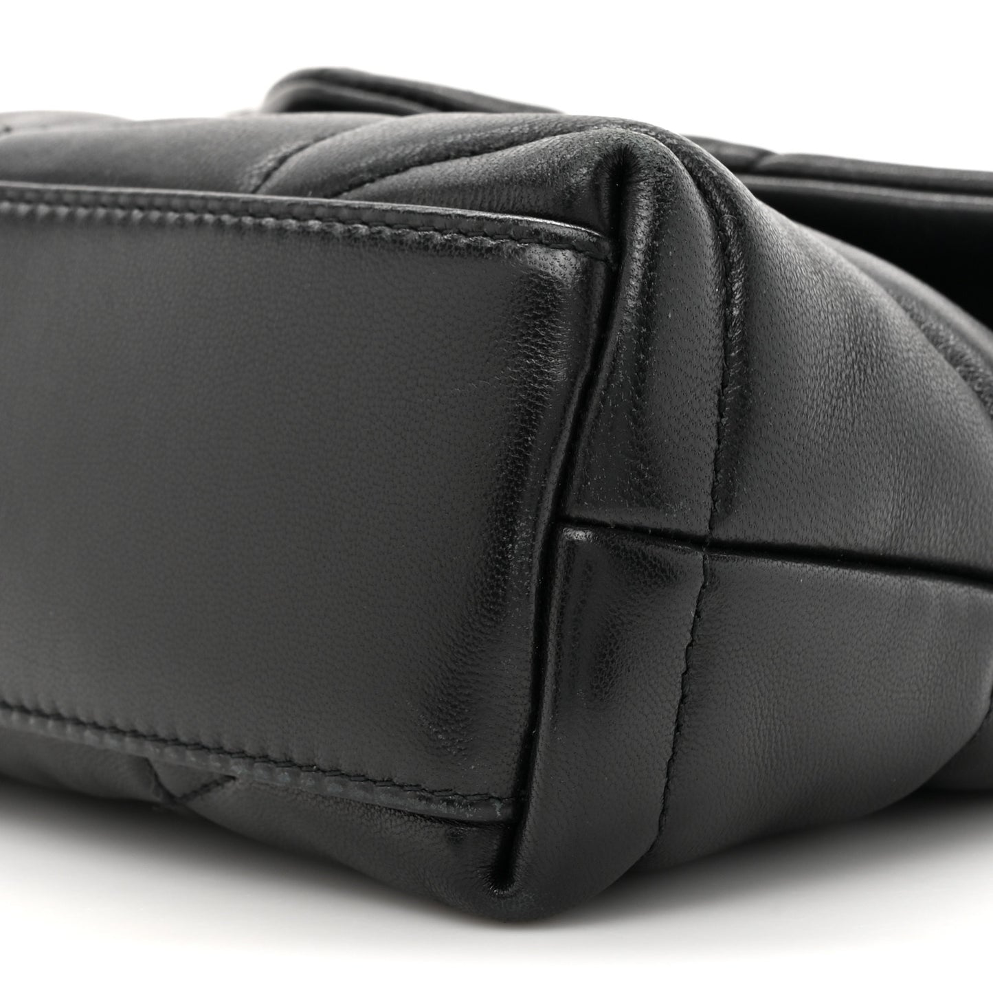 Lambskin Quilted Toy Loulou Puffer Monogram Chain Satchel Black