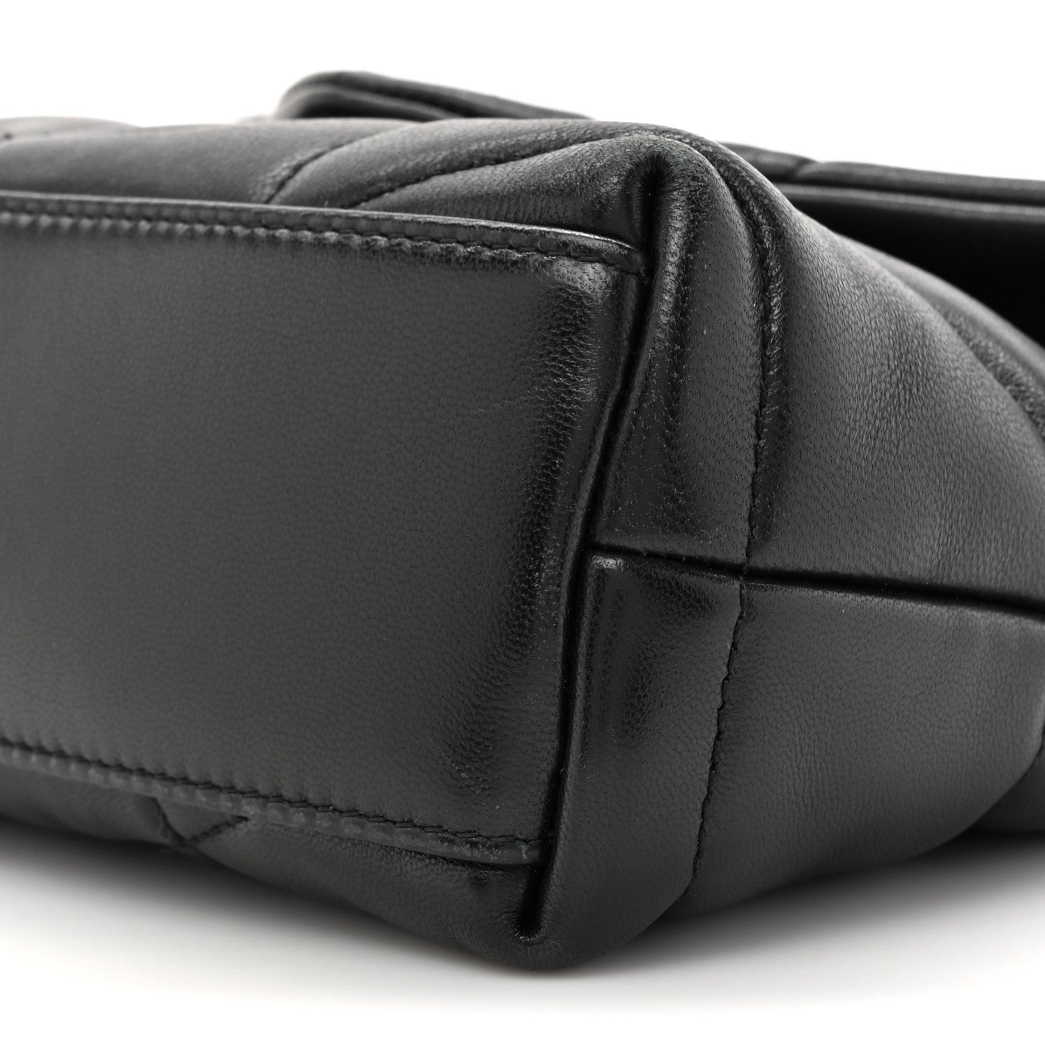 Saint Laurent Lambskin Quilted Toy Loulou Puffer Monogram Chain Satchel Black 9 of 15