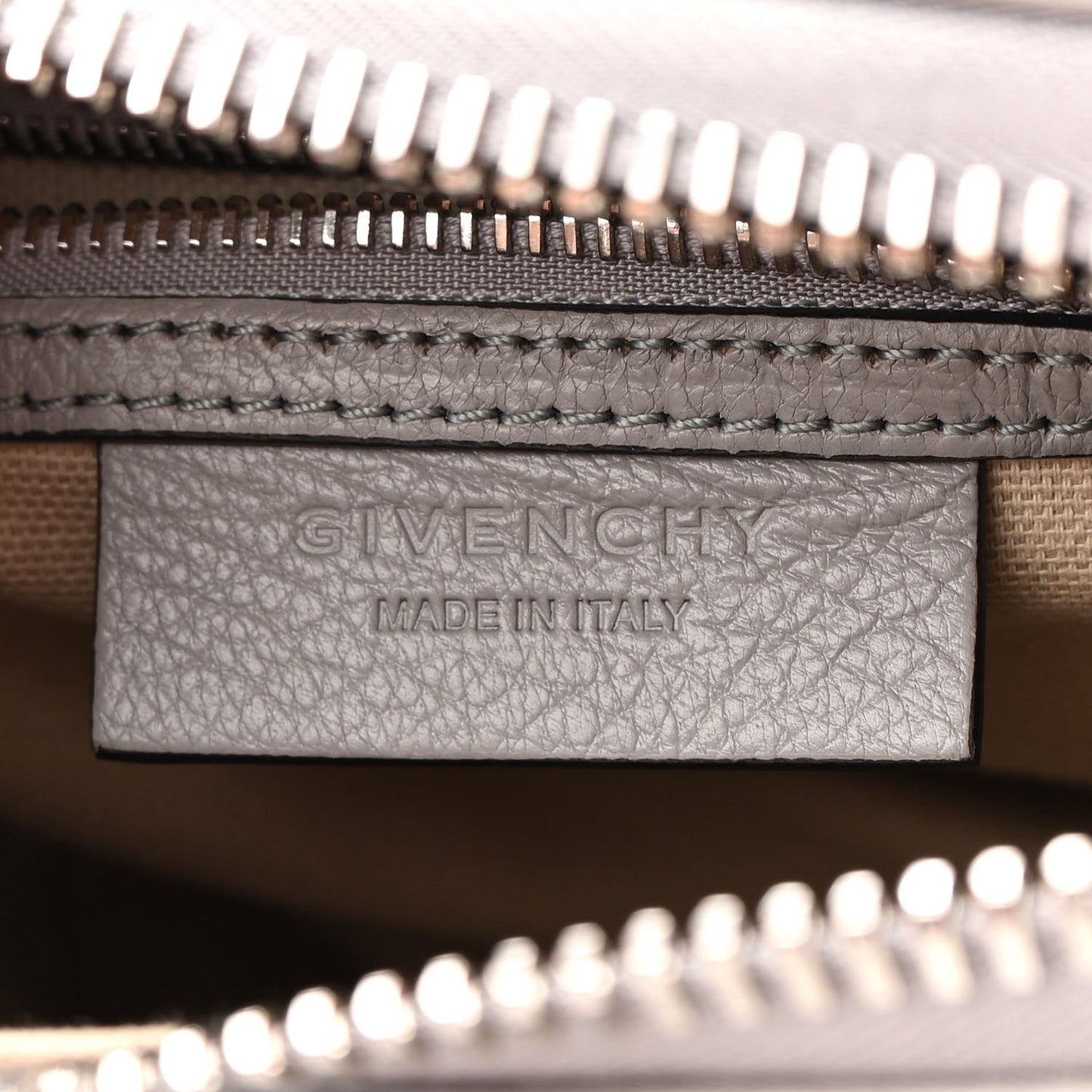 Sugar Goatskin Mini Antigona Pearl Grey