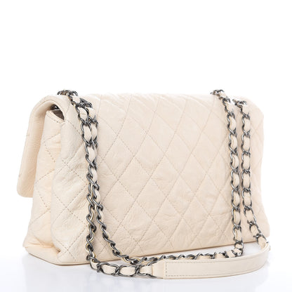 Chanel Goatskin Quilted Double Bag Flap White 3 of 9