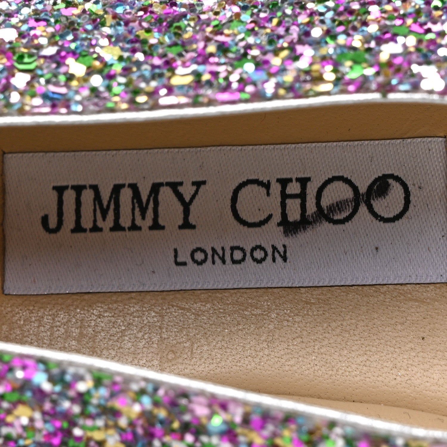 Jimmy Choo Patent Calfskin Coarse Glitter Confetti Watson Flats 36 Silver Multicolor 8 of 9