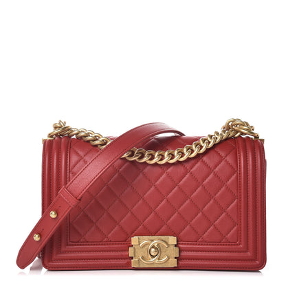 Chanel Caviar Quilted Medium Boy Flap Red 1 of 8