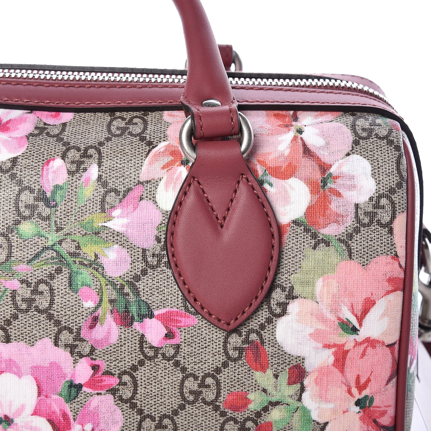 Gucci GG Supreme Monogram Blooms Small Boston Beige Multicolor Dry Rose 10 of 16